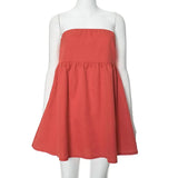Solid Tube Bandeau Mini Dress-Outfit Ideas