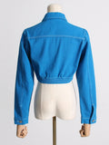 Zingj 2024 New High Waist Short Slim Denim Jacket Temperament Commuter Waist Show Thin Jacket Jacket Women's