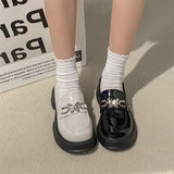 English Style With Skirt Single Shoes Thick Soles Mary Jane Small Leather Shoes Ladies High Sense Coarse And Wildle