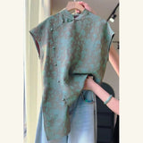 Chinese Chinese Style Young Style Buckle Improved Tang Shirt Jacket Woman 2025 Summer New Top
