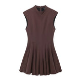 Women's Clothing 2025 Autumn And Winter New Waist Wave Wide Swing Mini