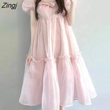 Sleeve Dress Women Ball Gown Bow Midi Young Princess Tender Sweet Holiday Summer Classic Retro French Style Mujer