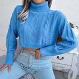 Shooting 2025 Autumn And Winter Fashion Mahjong Long Sleeve High-Neck Short-Sleeved Sweater Women's