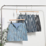 Shooting Hot Girl High Waist A Word Lysing Skirt New Flash Short Skirt Anti-Walking Step Bag Hip Skirt