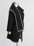 Zingj 2024 New Temperament Commuting Wind Irregular Shawl Type Single Breasted Loose Trench Coat Female Medium Long