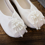 Zingj Shoes, Hanfu Shoes Lovely Girl Single Shoes Pearl Tassel Hanfu Shoes Female Ancient Style Round Head