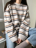 New Student Striped Sweater-Outfit