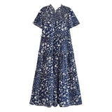 Women's New Cotton-Print T-Shirt With Loose Cake Dress