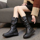 Boots Women's New Single Boots Children's Shoes Autumn And Winter Vintage Flat Bottom Grand Lady Rider