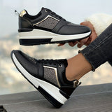 Spring And Autumn New Color Tie With Thick-Soled Women's Singles Shoes Large-Size Water Drill Sports Casual