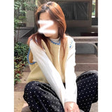 And Winter Women's New Korean Color Knitted Vest Folded Loose Sleeveless Tops Horse Clip Shoulder