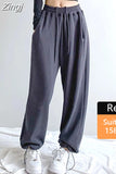 Women's Tracksuit Pants Elastic Waist Wide Leg Oversized Loose White Sweatpants Women Gray Baggy Joggers Autumn Long