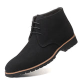 Zingj Fall Men's Pointed Casual Men's Leather Boots Front Lace Up Martin Boots Plus Size Men's Shoes Fashion