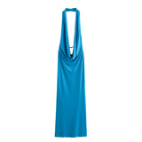 Summer New Women's Dress Drape Hanging Neck Show Back Sexy Dress Female