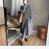 And Winter Women's Clothing New Design Feeling Thick Loose Temperament Lazy Coat Long Sweater Cardigan