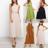Zingj / Summer 2023 New Dew Back Hollow Solid Color Fashion Commuter Dress