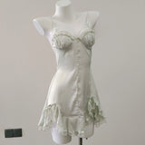 New Sexy Pajamas Women Summer Pure Desire Sling Skirt With Chest Cushion Ice Silk Satin Spring And Summer High-End
