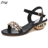Women Sandals Flip Flop Fashion Rhinestone Wedges Shoes Crystal High Heels Sandals Women Shoes Summer Casual Beach