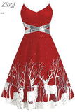 Winter Christmas Dress Women Sexy Sleeveless Deep V Neck Off Shoulder Midi Party Sundress