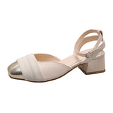 Summer New French Mary Jane Coarse Head Sandals In The Wind With The Buns Buckle Fashion