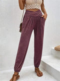 2025 Women's Home Trousers Temperament Casual Loose Bag High Waist Girded Trousers