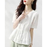 Doll-Shirt Temperament Commuting Style Exquisite And Intellectual 2025 Summer Commuting Fashion Casual Loose Korean Version Of