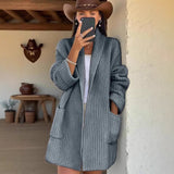 Sheintemu Autumn And Winter Western Wind Long Sleeve Collar Sweater