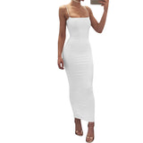 Zingj Women's Ins Sexy Sling Temperament Sling Dress Open Back Slim Dress Female