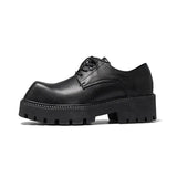 2025 New Youth With Square Head British Wind Thick Bottom Niche Casual Daily Leather Shoes
