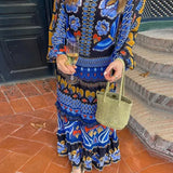 Women's Explosive Collar Print Long-Sleeved