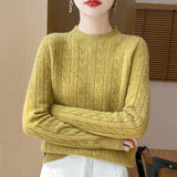Girl Feeling Jasmine Sweater Knitted Retro Collar Top Autumn And Winter Thick Bottom Shirt