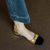 Fragrant Wind Baotou Sandals 2025 Female New Summer With Simple After Empty Color French High-Heeled Shoes Female Thick