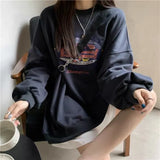 Zingj Fire Round Collar Hoodie Women Autumn 2023 New Korean Version Of The Cap Thin Coat Students Loose Clothes