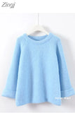 2023 Autumn Women Knitted Sweaters Jumpers Candy Color Sweet Chic Short Sweater Casual Solid Pull Femme Roupas