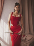 Quality 2 Piece Set Women 2023 Party Maxi Dress Royal Blue Mesh Sexy Crop Top and Skirt Celebrity Club Night