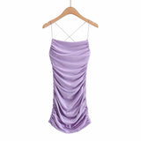 Sales Of 100,000] Suspension Dress Woman 2025 Summer Sexy Hot Girl Sleeveless Wrinkles Ass Short