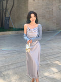 Xixi 2025 Spring And Summer New High Waisted Shang Noodle Sling Dress High-End Long Dress Women