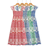 Multi-Color Embroidered Flying Sleeve Dress