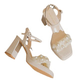 Open-Toe Sandals For 2025 New Summer French Dress With Pearl