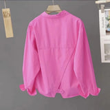 Design Behind The Fashion Open Short Loose Long-Sleeved Shirt Shirt Casual 2025 Coat Spring