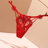 Trousers Female Water-Soluble Flower Perspective Sexy No-Scarred Seduction Summer 2025 New Low-Rise Hot Trousers