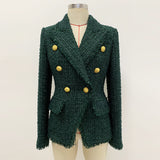 Autumn And Winter New High-End Fabric Trough Tuxedo Side Coarse Flowers To Repair Suit Jacket Ink