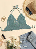 crop cami top made of crochet