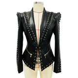 New Star Fashion Heavy Worker Chicken Eye Tie Repair Leather Suit Jacket Jacket Jacket