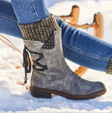 Autumn And Winter New Leisure Hairline Outlet Short Boots Women Flat Bottom Snow Boots Set Martin Women