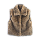Women's Clothing 2025 Autumn New Casual Street Fashion Vest Artificial Fur