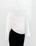 Zingj Cotton Super Soft Pendant Pile Collar Bottom Shirt Female Spring With A Slim Solid Color High Collar Long Sleeve