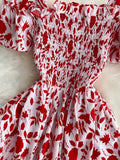 Sexy Slash Neck Spaghetti Strap Midi Dress Women Casual Off Shoulder Short Sleeve Vacation Beach Robe Female
