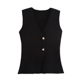 Women's New Button Knitted Vest Skirt 4192015