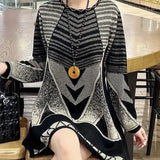 E-Commerce Spring And Autumn Wear Loose Sweater Sweater Hit Color Dress